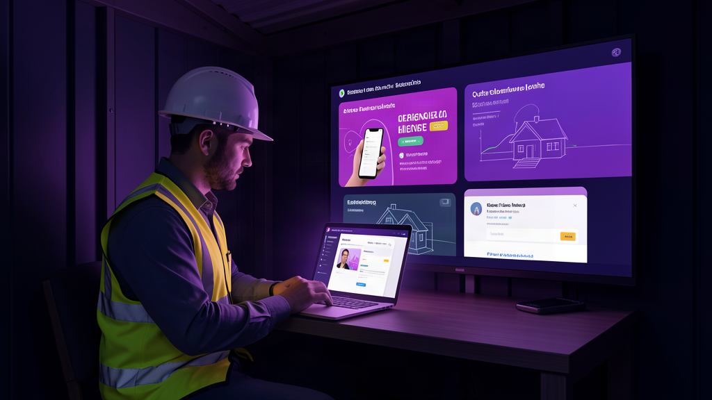 What AI tools do builders use — a builder at a laptop running AI agents for estimating, missed calls and quotes